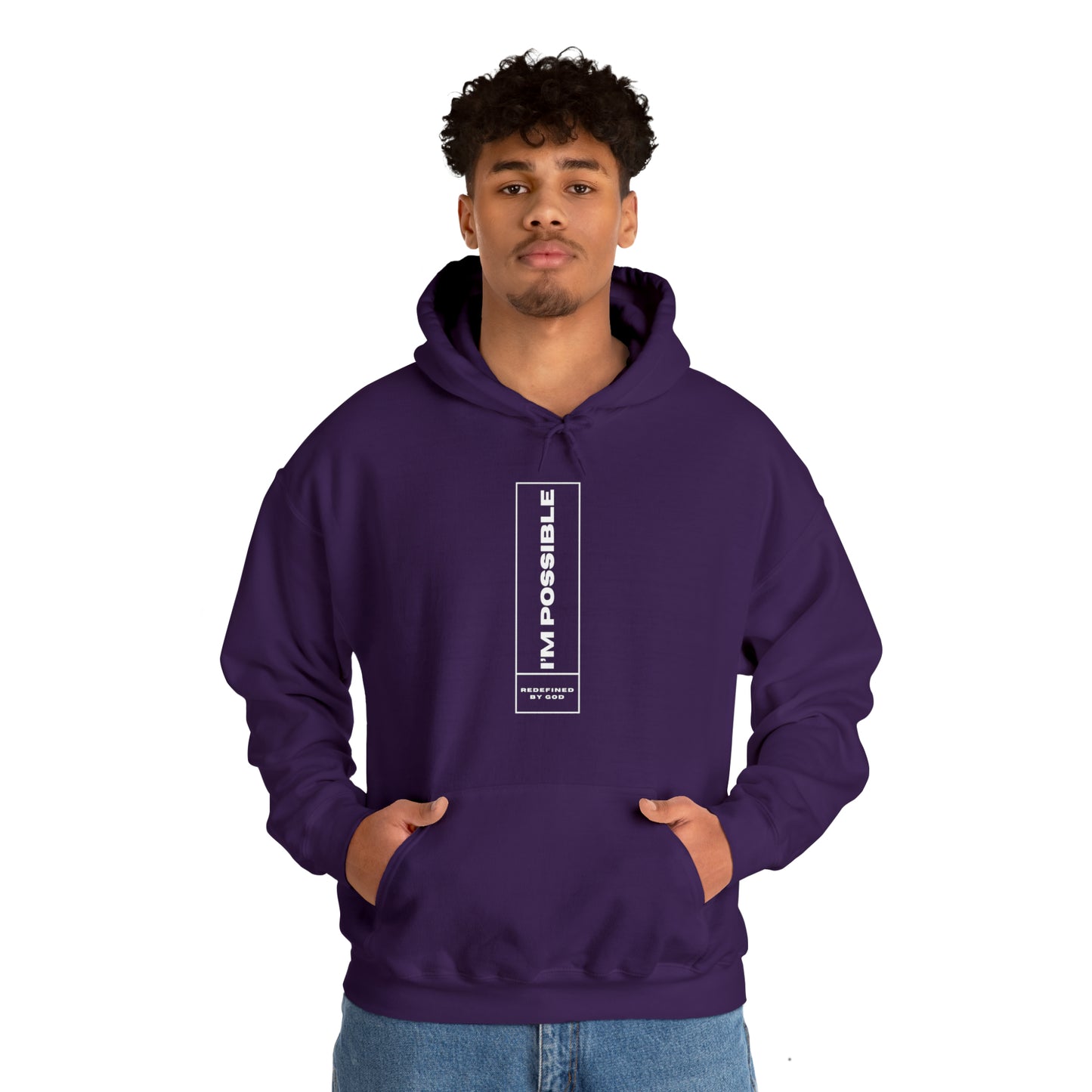 I'm Possible Redefined By God Unisex Hooded Sweatshirt Printify