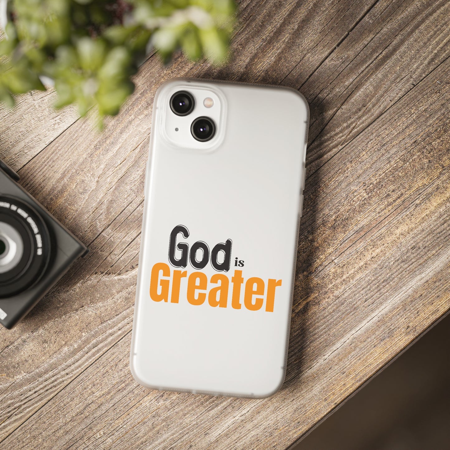 God Is Greater Christian Flexi Phone Case Printify