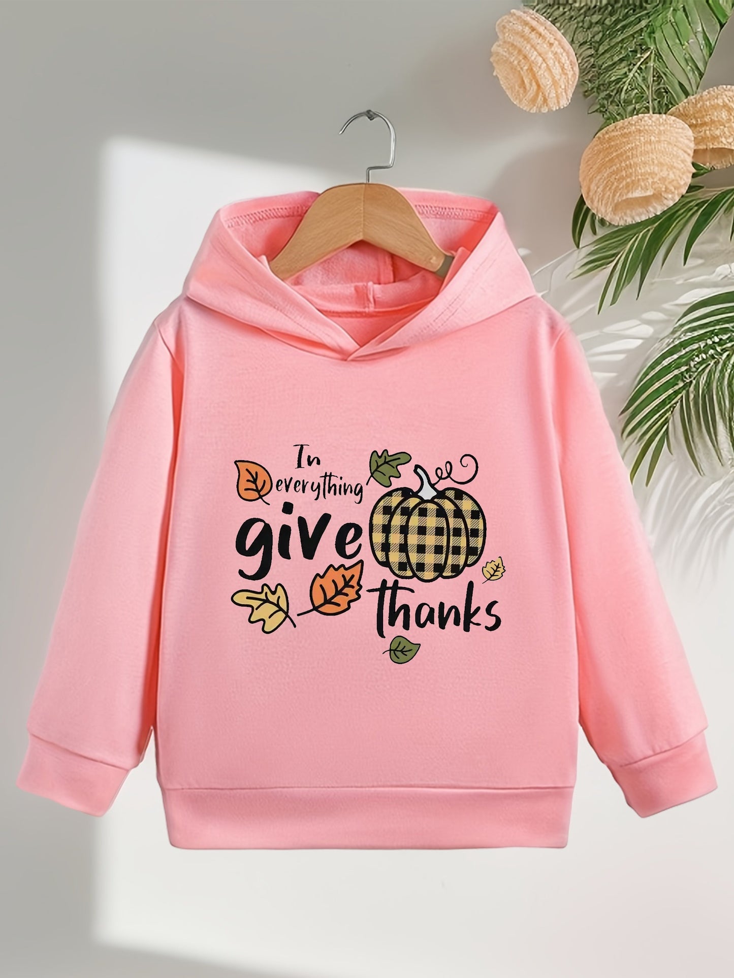 In Everything Give Thanks (thanksgiving themed) Youth Christian Pullover Hooded Sweatshirt claimedbygoddesigns