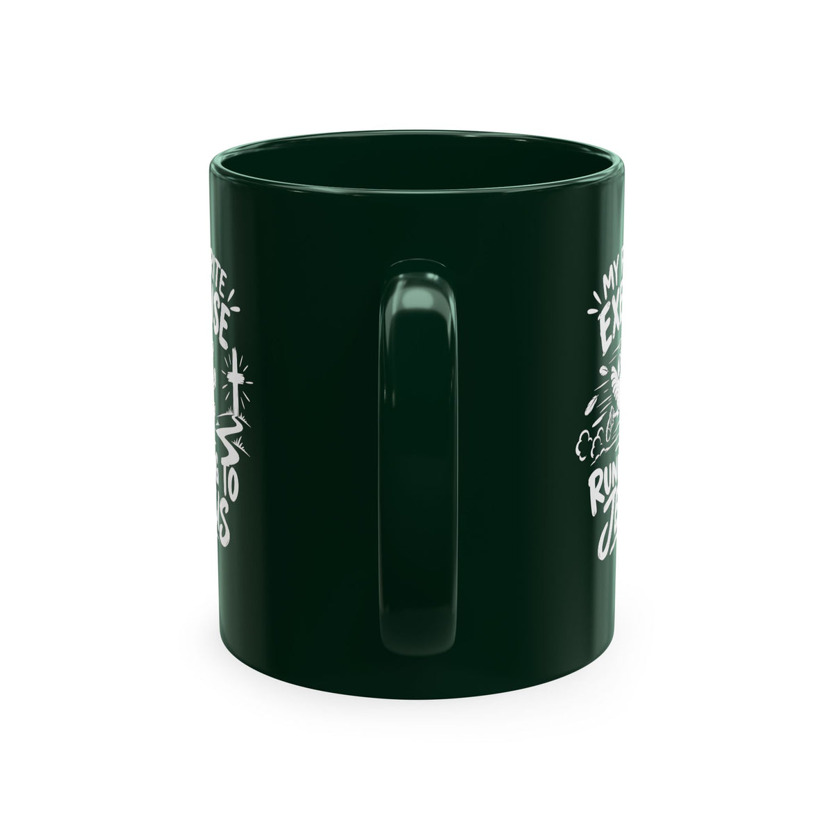 My Favorite Exercise Is Running to Jesus Christian Ceramic Mug