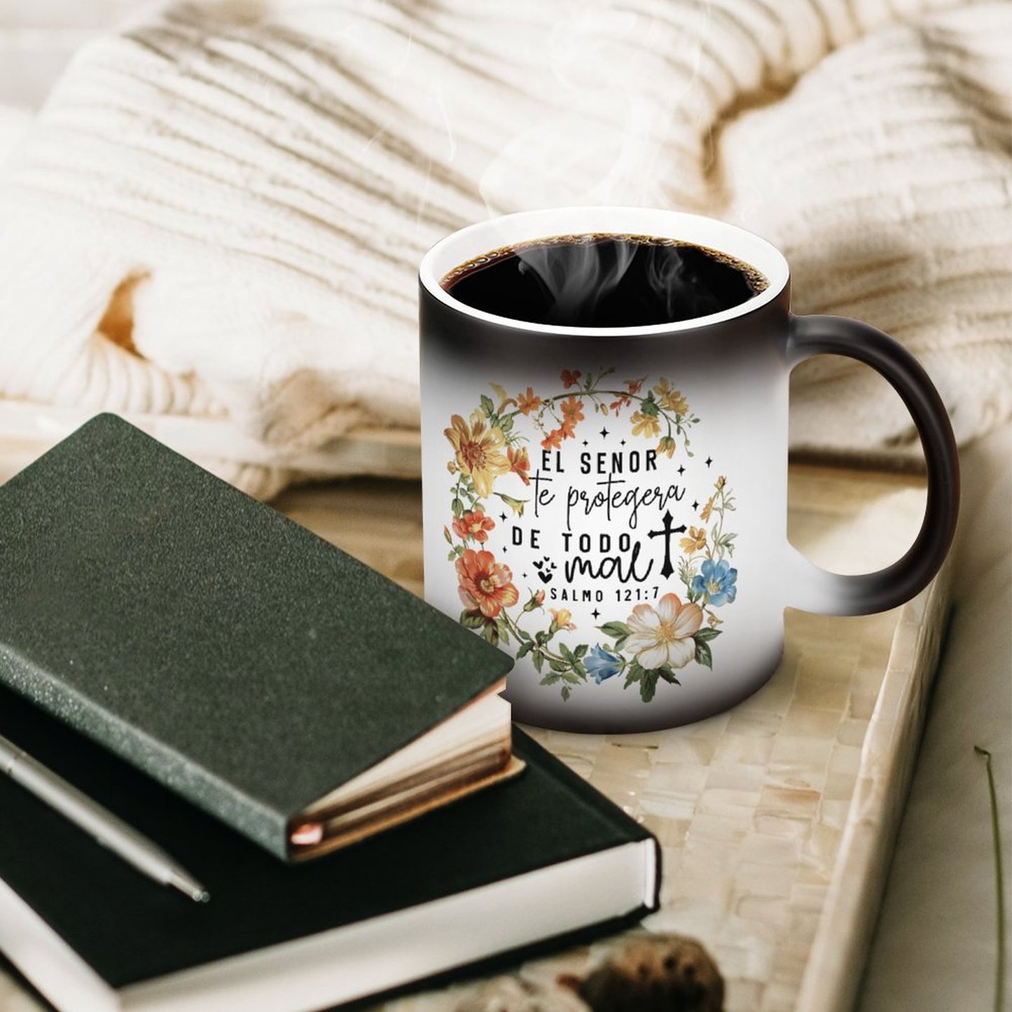 Salmo 121:7 El Senor Te Protegera De Todo Mal Spanish Christian Color Changing Mug (Dual-sided)