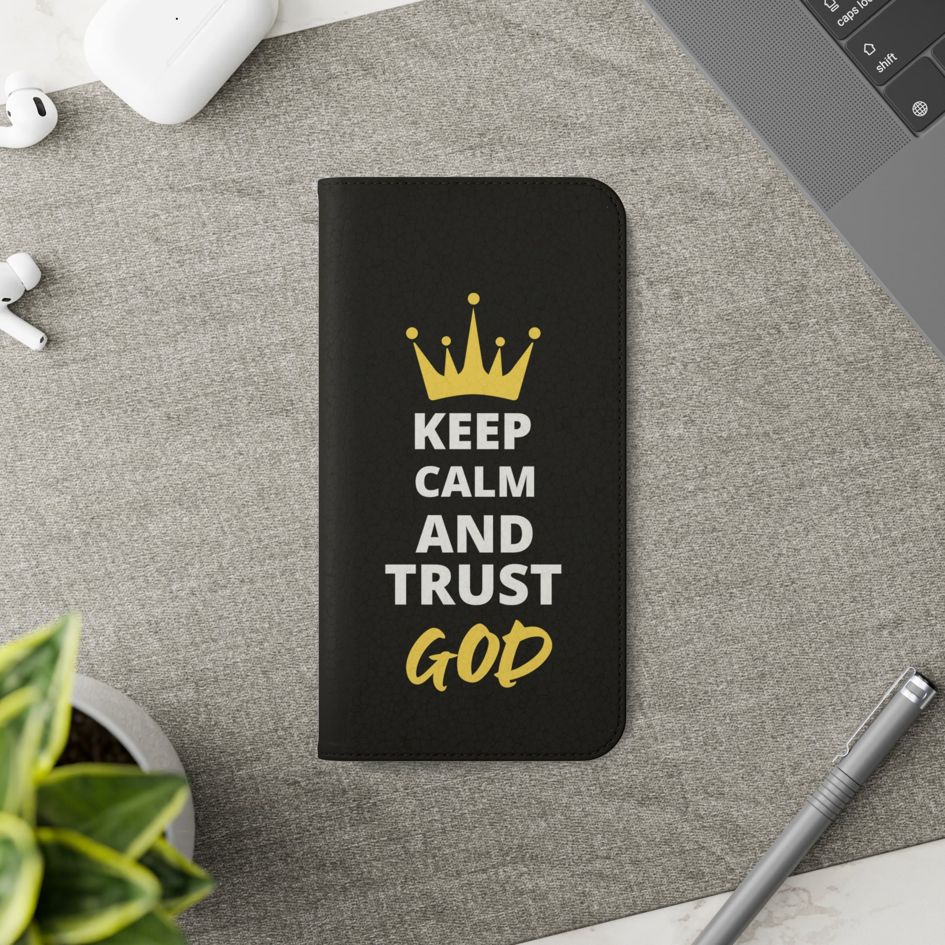 Keep Calm And Trust God Christian Phone Flip Cases Printify