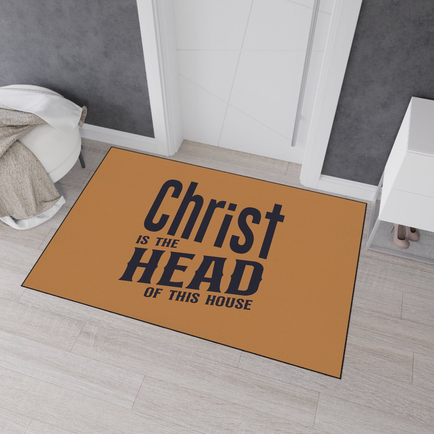 Christian Heavy Duty Floor Mat, Christ Is The Head Of This House Home Decor, Religious Entryway Rug, Scripture Welcome Mat, Inspirational