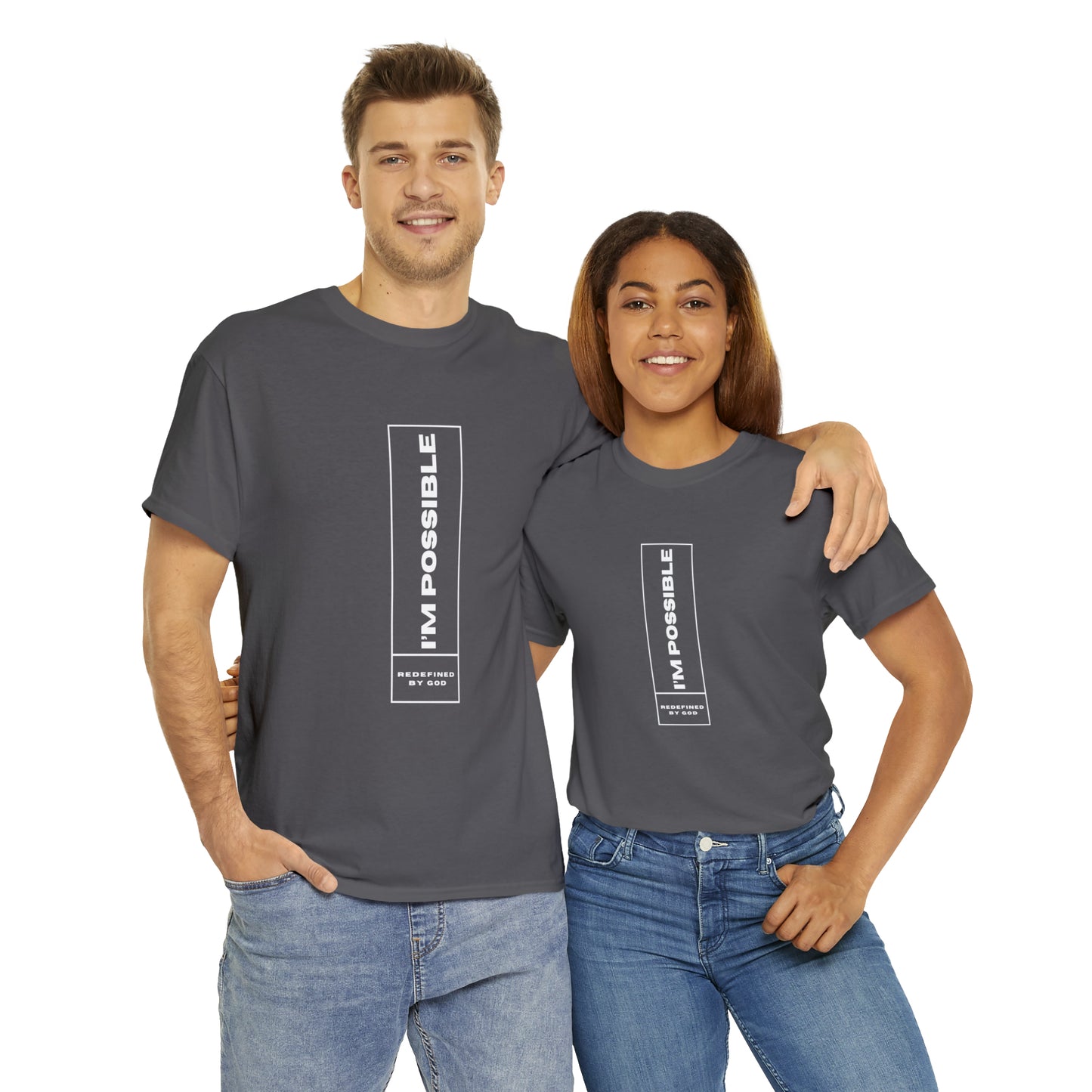 I'm Possible Redefined By God Unisex Heavy Cotton Tee Printify