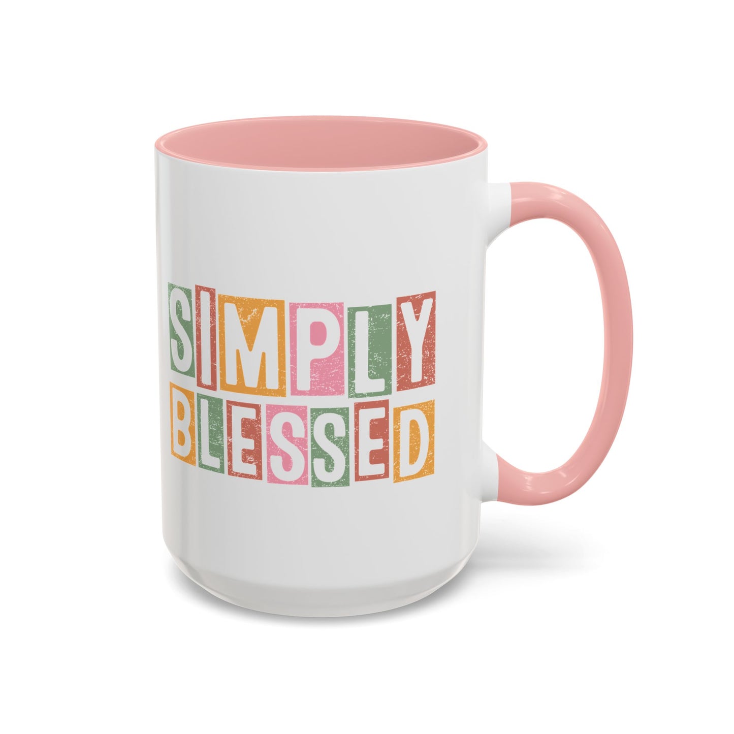 Christian Ceramic Mug- Simply Blessed Accent Coffee Mug (11, 15oz)