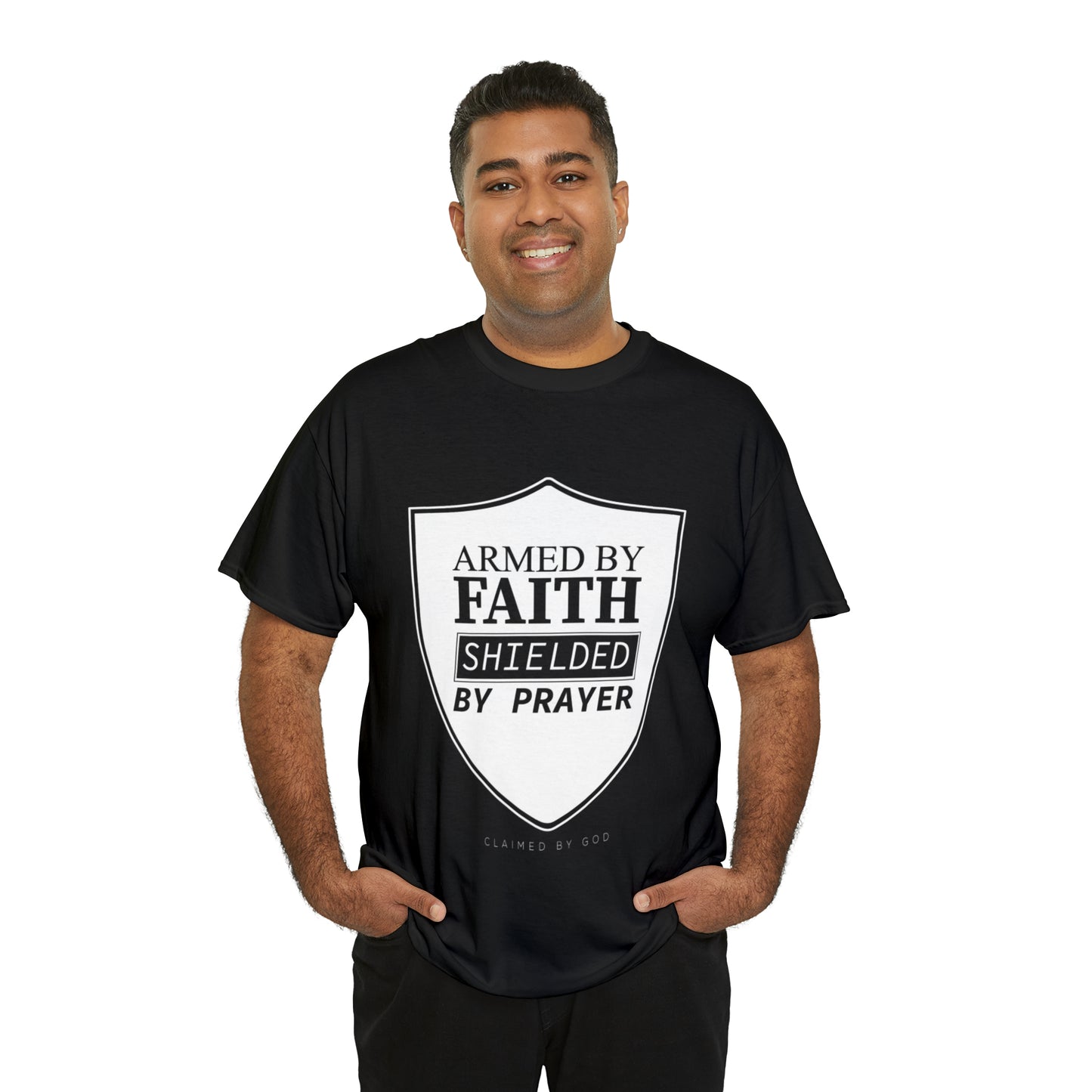 Armed By Faith Shielded By Prayer Unisex Heavy Cotton Tee