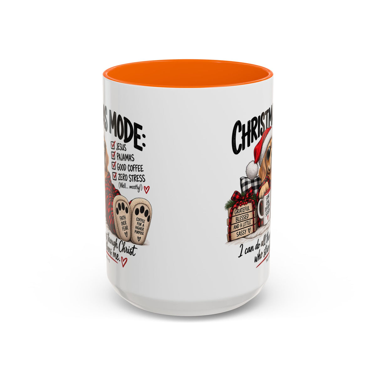 Christmas Mode: Jesus, Pajamas, Good Coffee Dog Coffee Mug