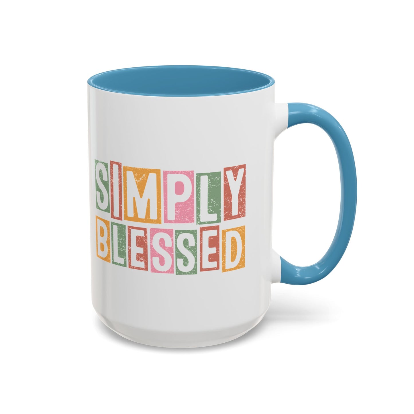 Christian Ceramic Mug- Simply Blessed Accent Coffee Mug (11, 15oz)