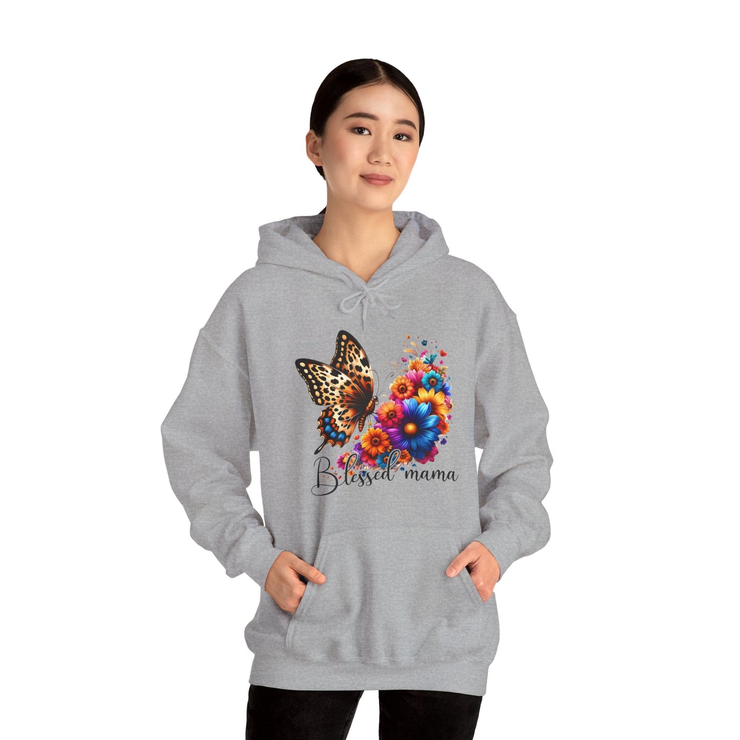 Blessed Mama Women's Christian Hooded Pullover Sweatshirt