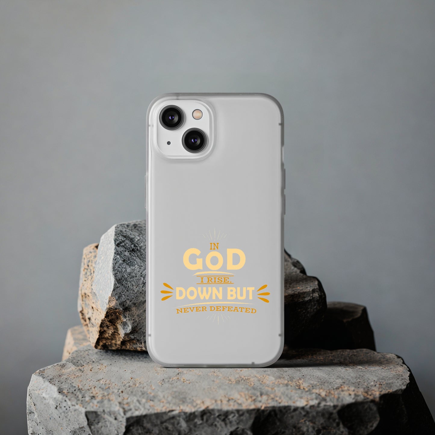 In God I Rise Down But Never Defeated  Flexi Phone Case