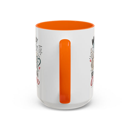 Walking By Faith, Running On Caffeine Coffee Mug (Accent)