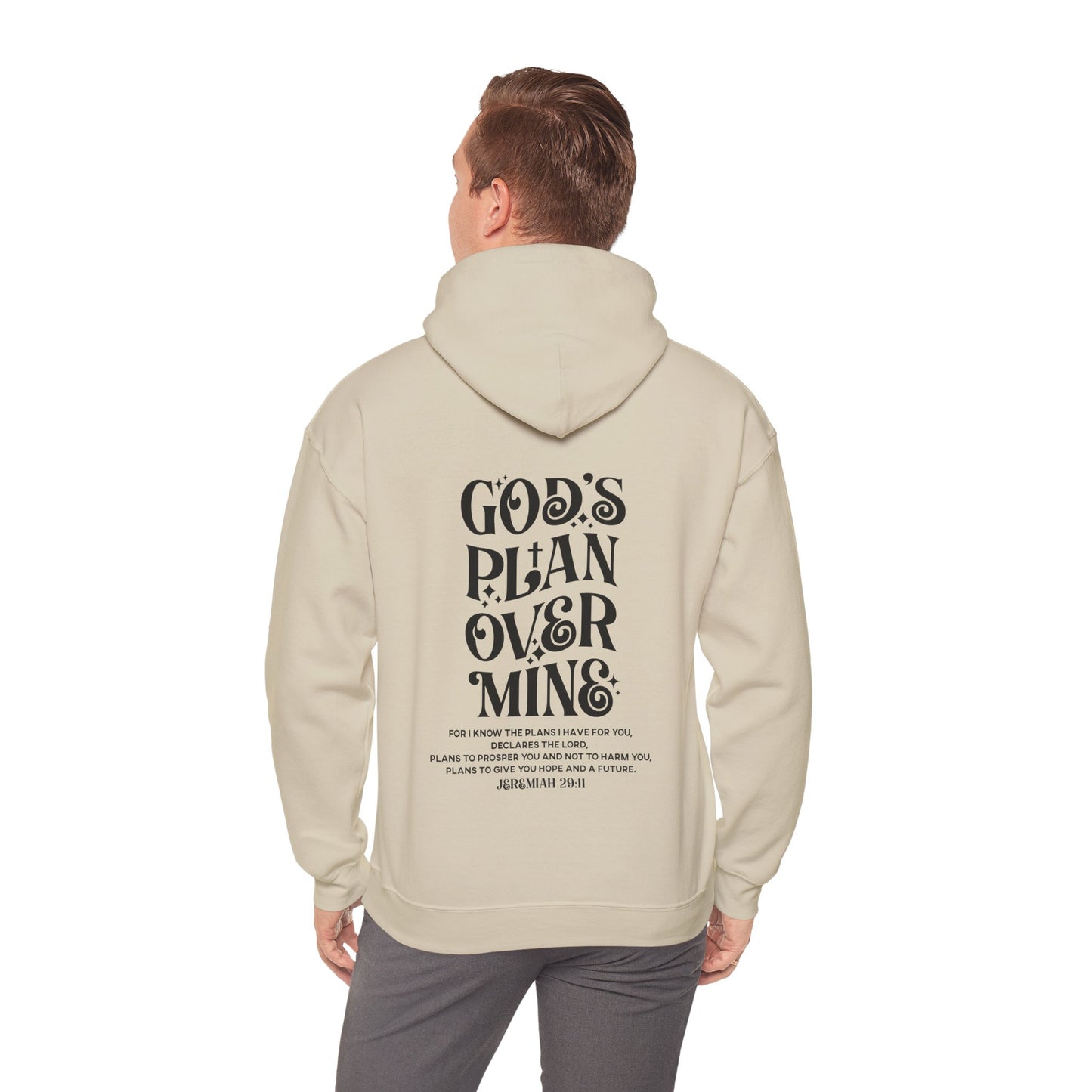 God's Plan Over MIne Unisex Christian Hooded Pullover Sweatshirt