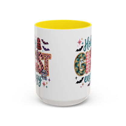Accent Christian Coffee Mug — "Holy Ghost Energy" Halloween Cute Spooky Ceramic Mug (11/15oz)