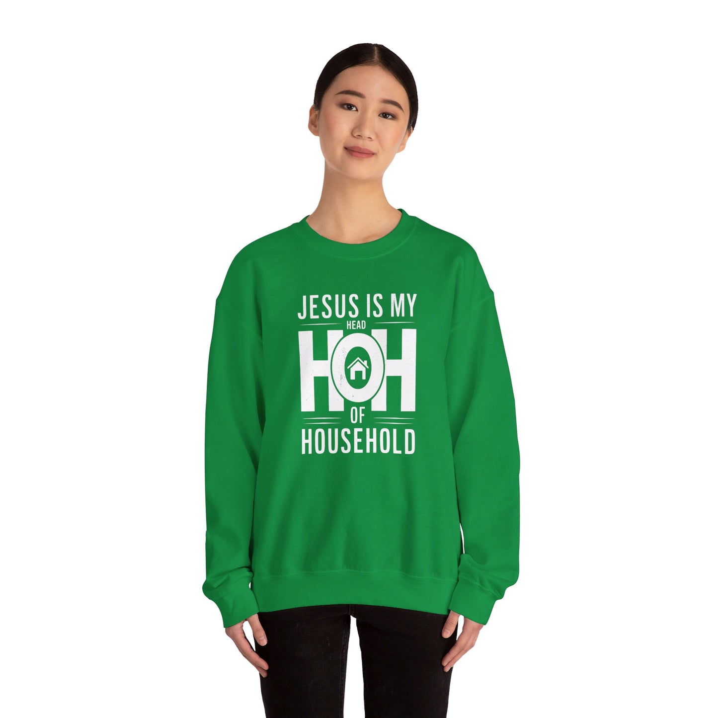 Jesus Is My Head Of Household HOH  Unisex Heavy Blend™ Crewneck Christian Sweatshirt