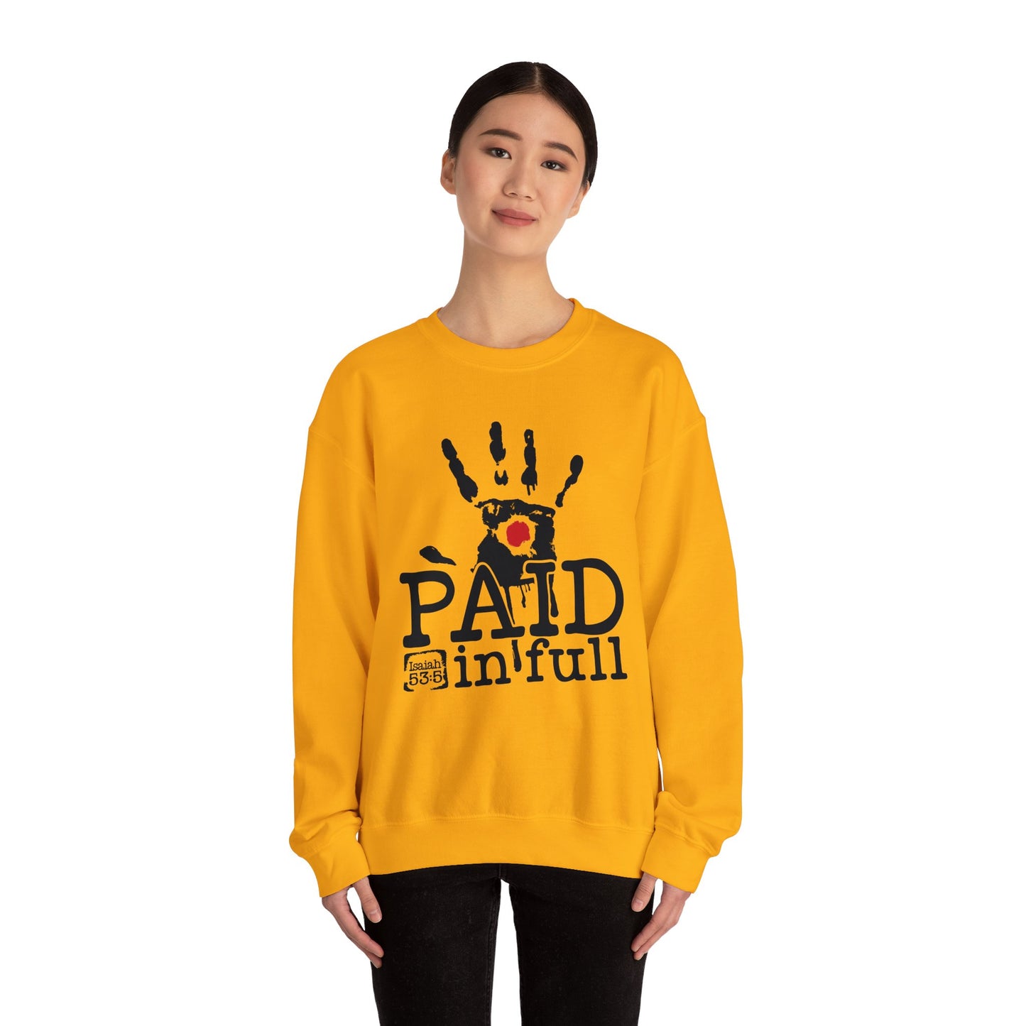 Paid In Full Jesus Paid It All Unisex Heavy Blend™ Crewneck Christian Sweatshirt