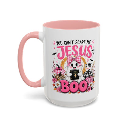 You Can’t Scare Me Jesus Is My Boo Coffee Mug — Halloween Christian Accent Mug