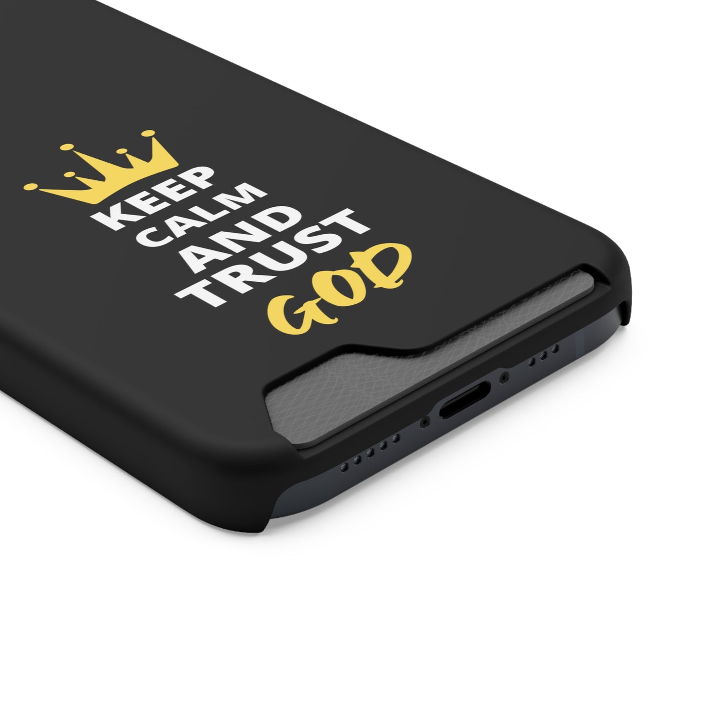 Keep Calm And Trust God Christian Phone Case With Card Holder Printify