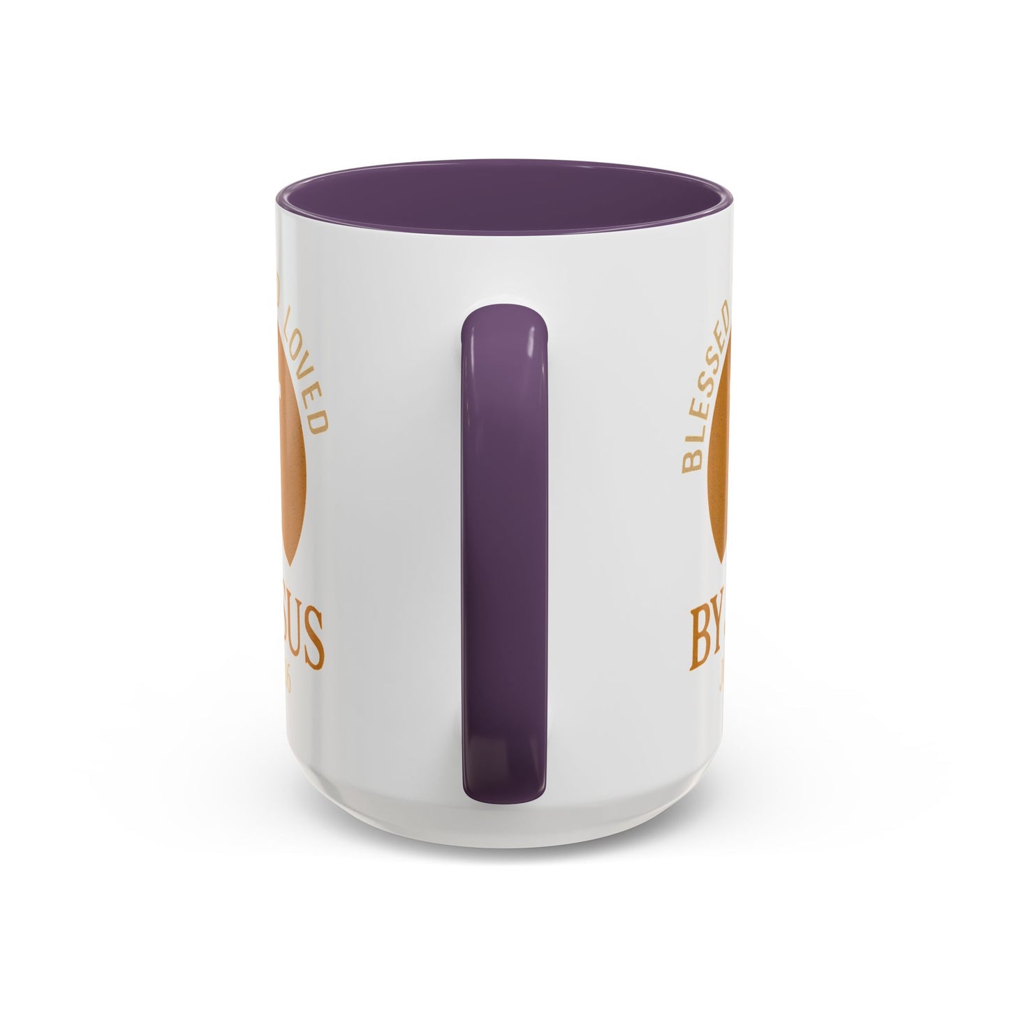 Inspirational Accent Coffee Mug - Blessed, Saved, Loved by Him | John 3:16