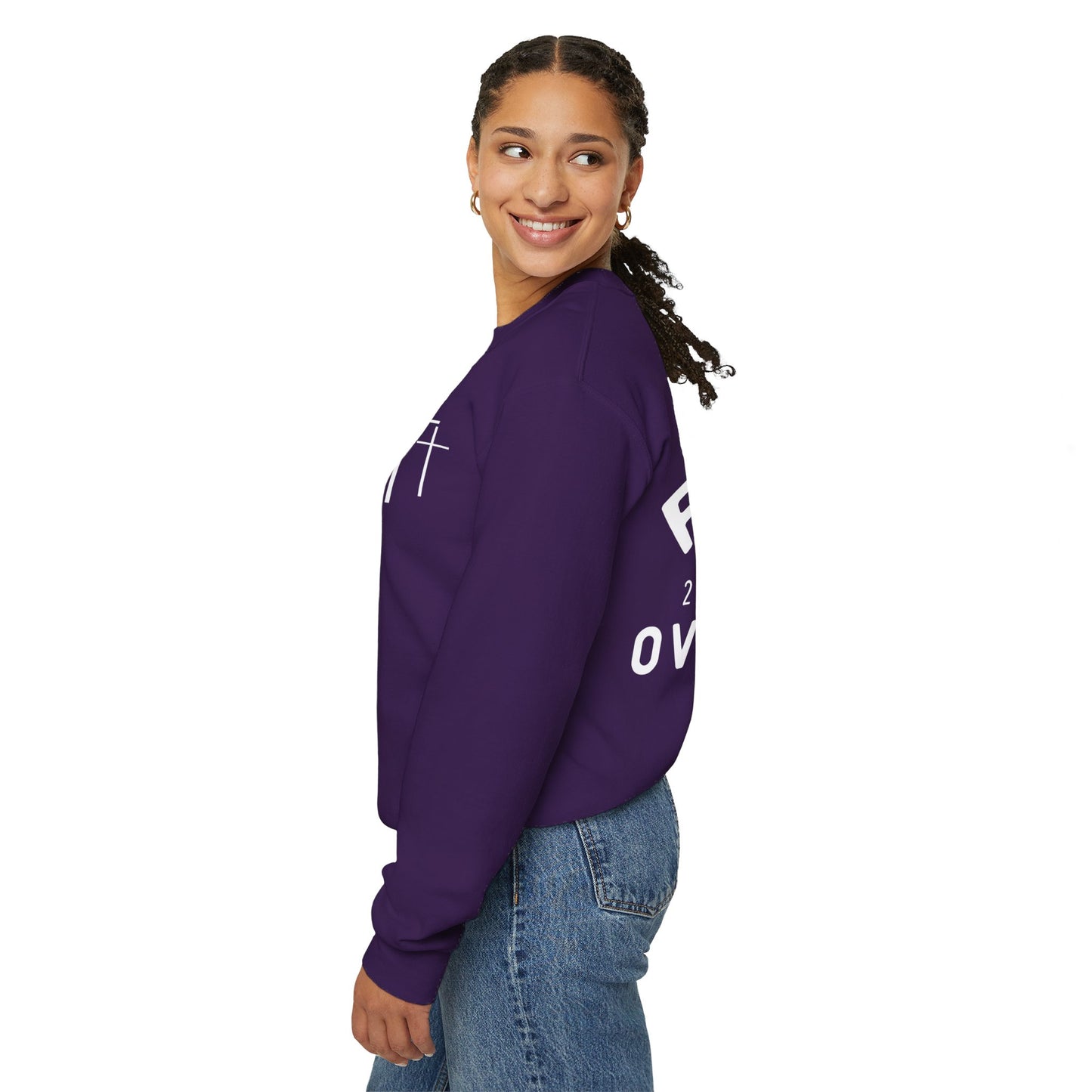 Faith Over Fear 3 Crosses  Unisex Heavy Blend™ Crewneck Christian Sweatshirt