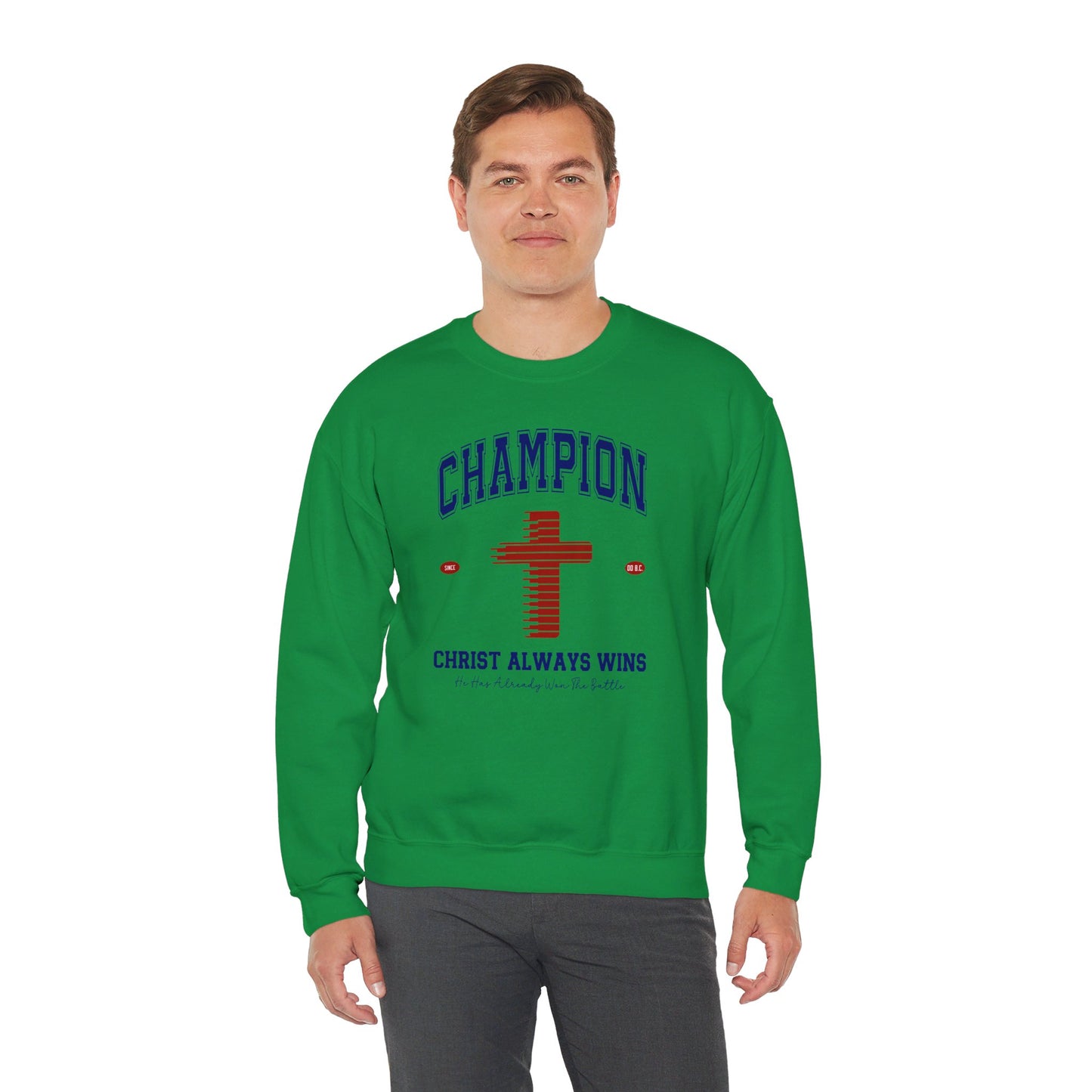 Champion Christ Always Wins Unisex Heavy Blend™ Crewneck Christian Sweatshirt