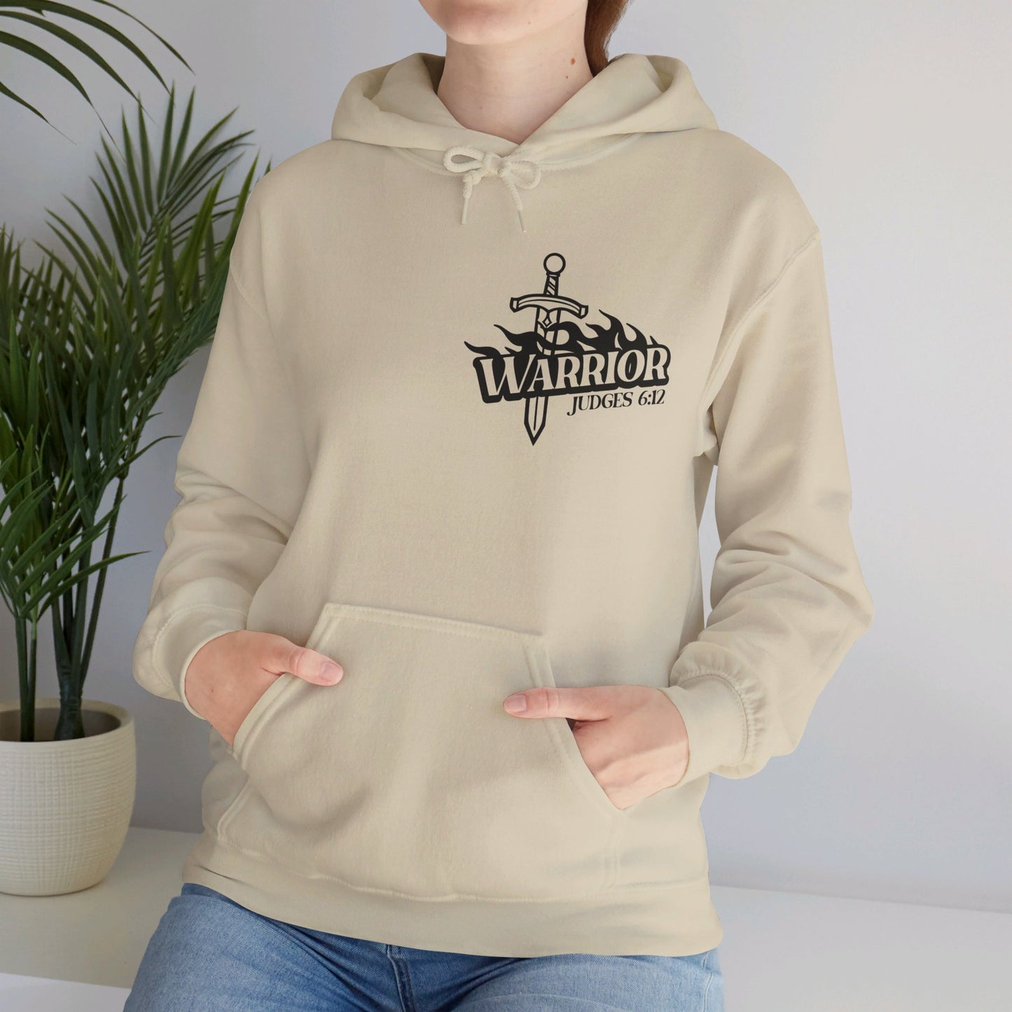 The Lord Is With You Mighty Warrior Unisex Christian Pullover Hooded Sweatshirt