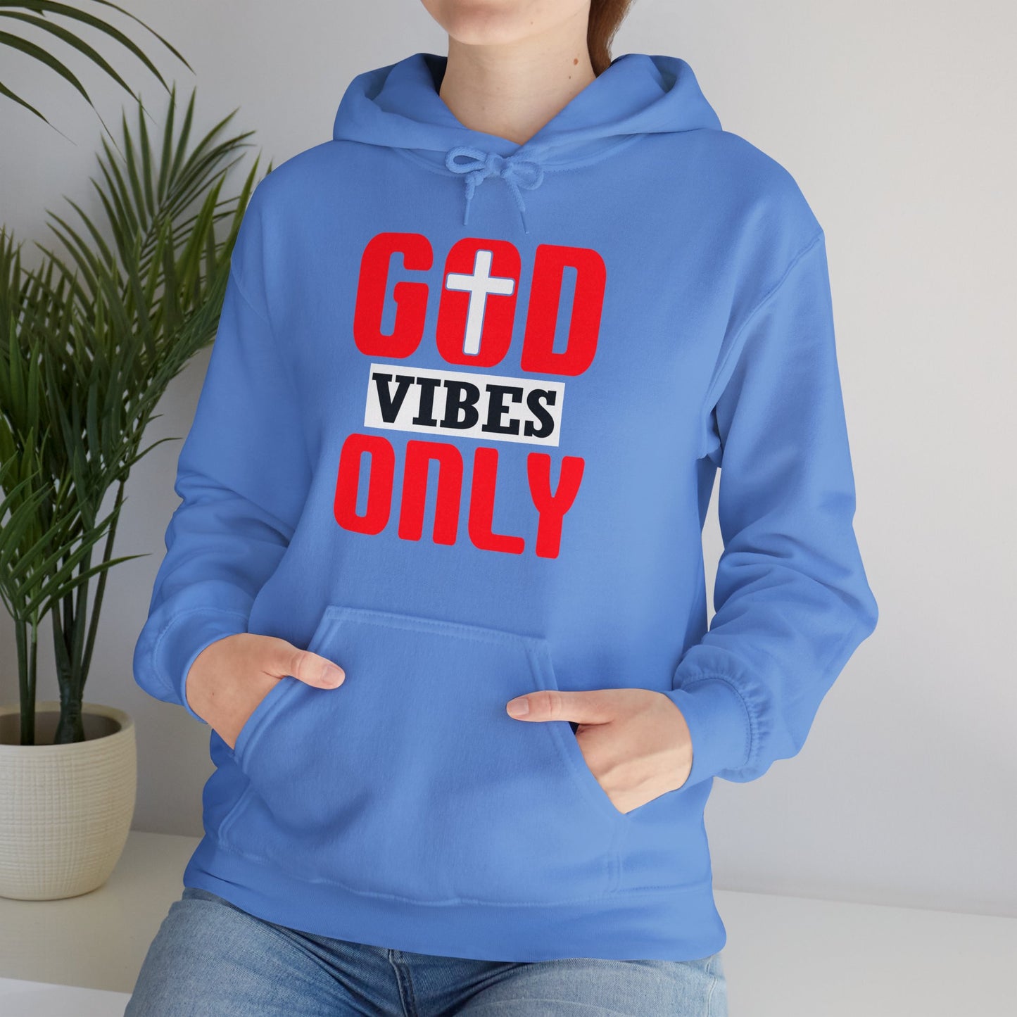 God Vibes Only Unisex Christian Hooded Pullover Sweatshirt