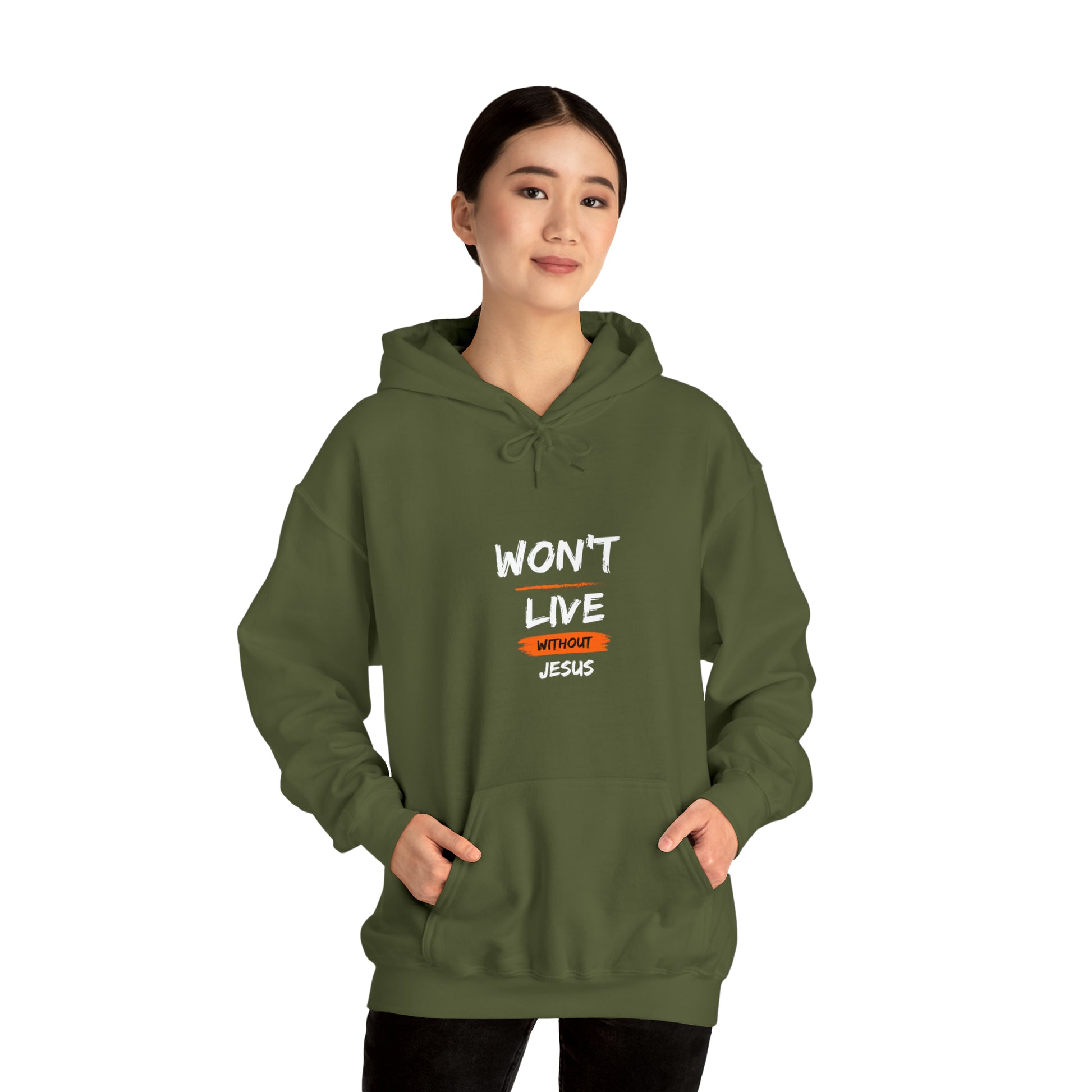 Won't Live Without Jesus Unisex Hooded Sweatshirt Printify