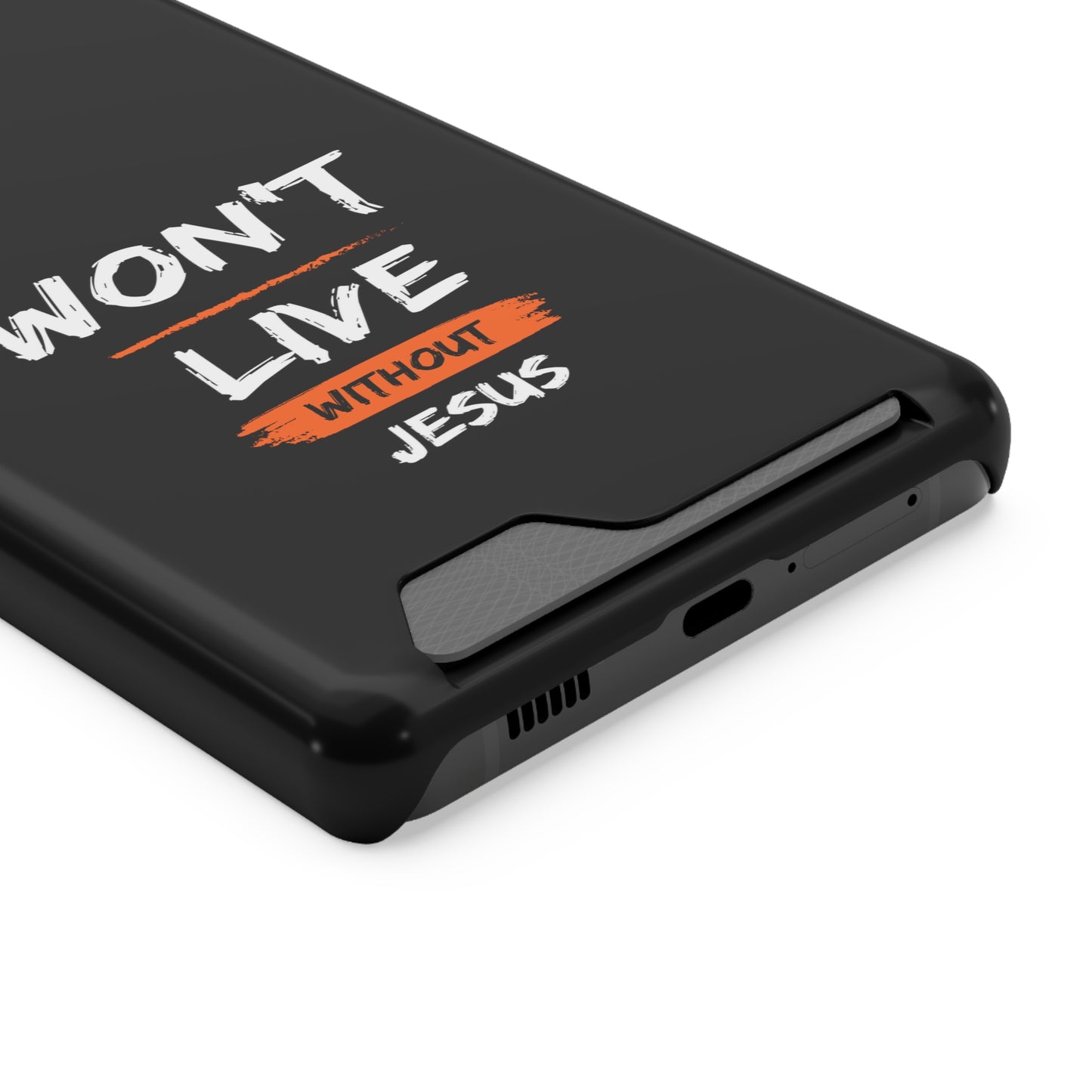 Won't Live Without Jesus Christian Phone Case With Card Holder Printify