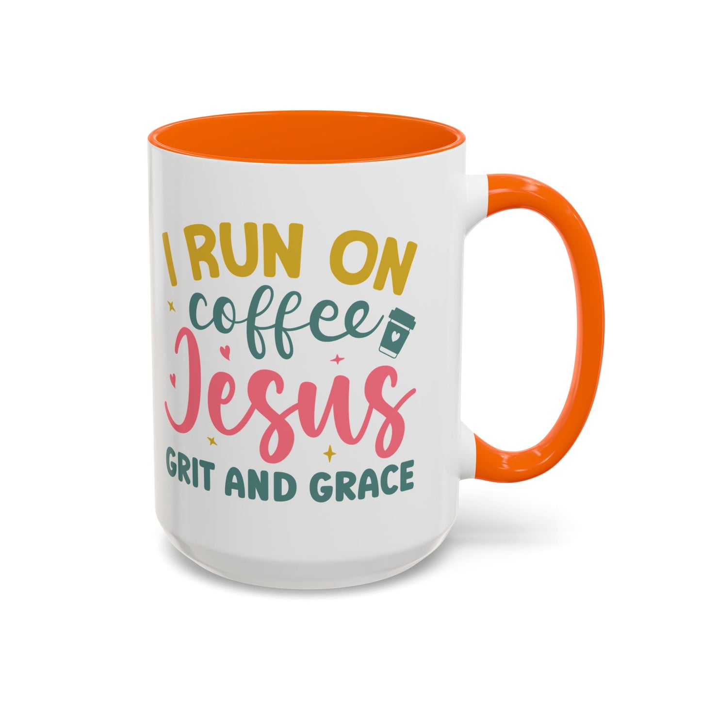 Inspirational Coffee Accent Mug - "I Run on Coffee & " - Perfect Gift for Faith & Coffee Lovers