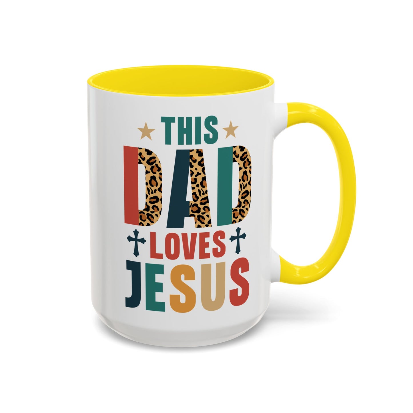This Dad Loves Him Accent Coffee Mug - Perfect Gift for Father's Day and Christian Dads