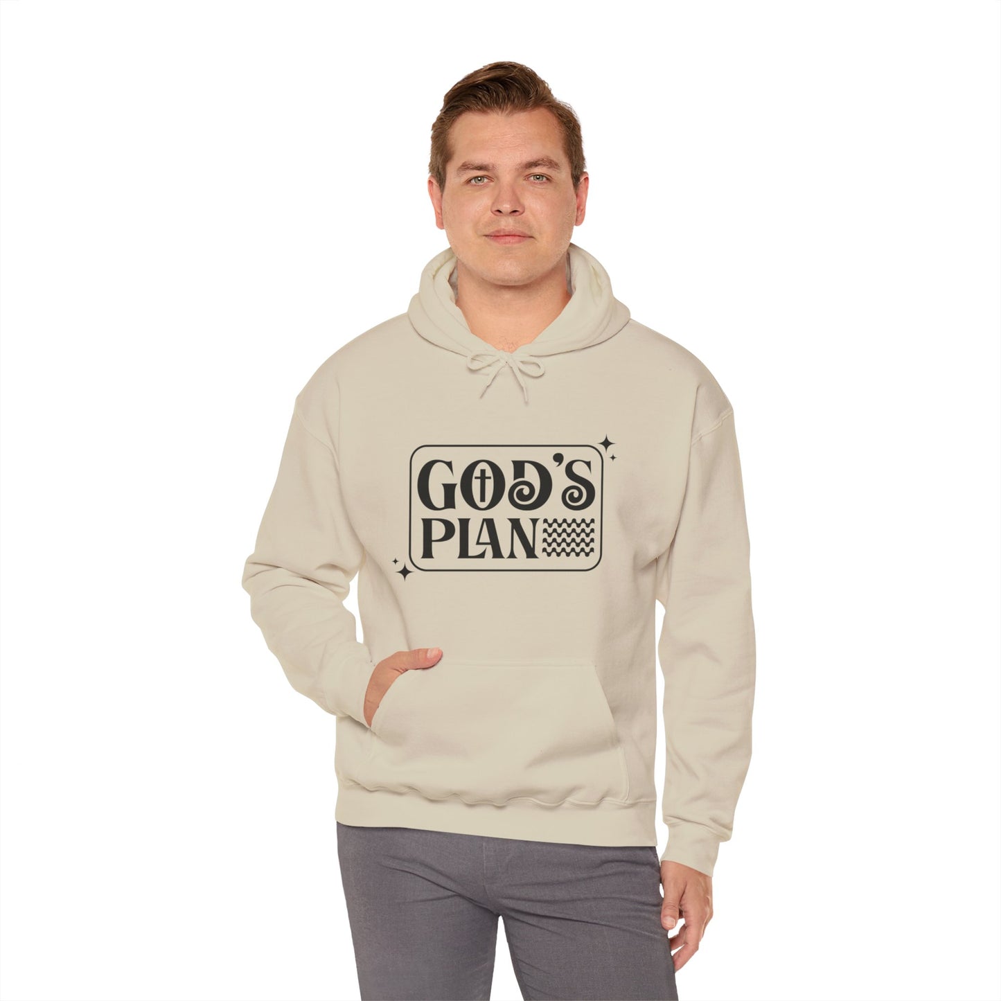 God's Plan Over MIne Unisex Christian Hooded Pullover Sweatshirt