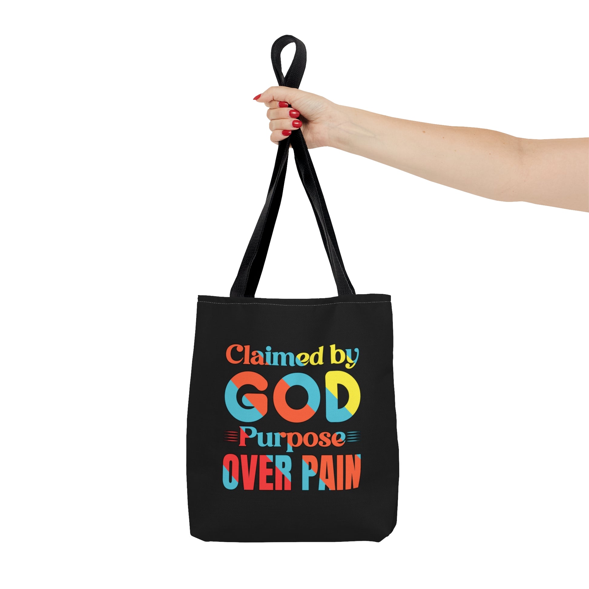 Claimed By God Purpose Over Pain Christian Tote Bag Printify