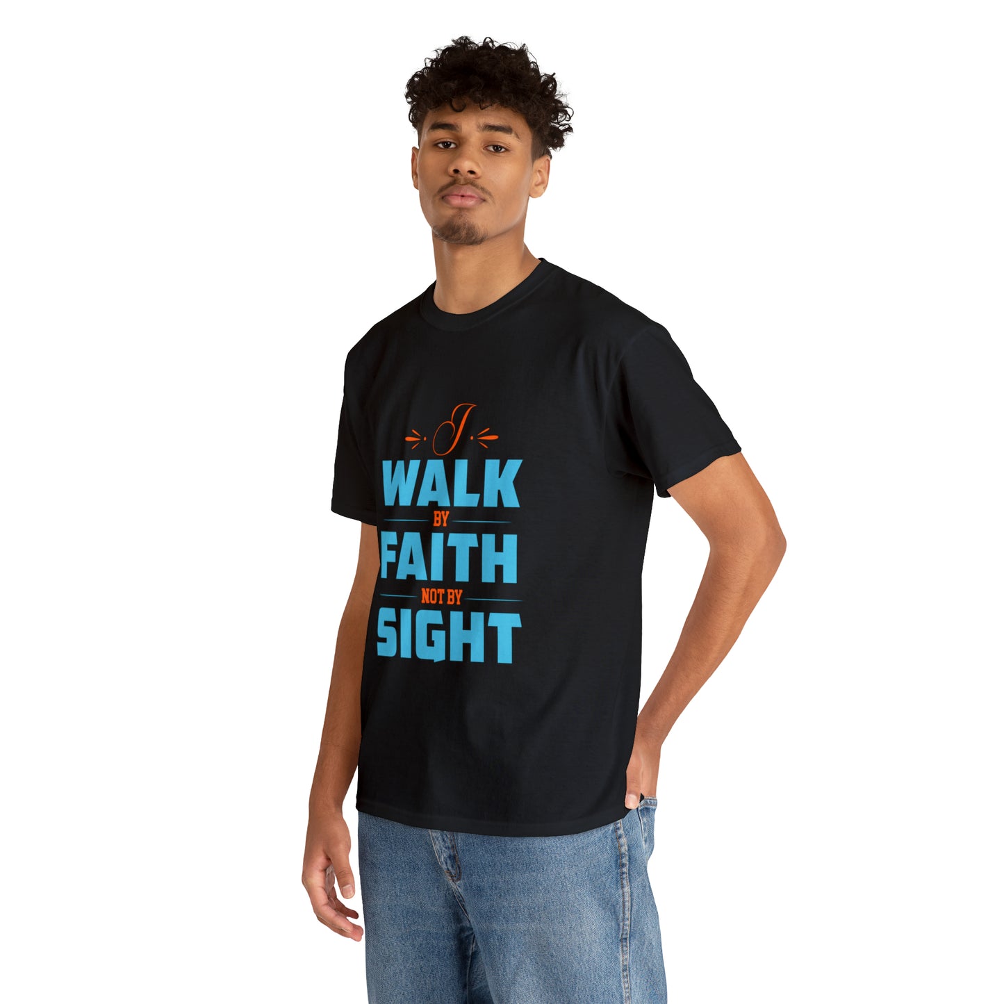 I Walk By Faith & Not By Sight Unisex Heavy Cotton Tee