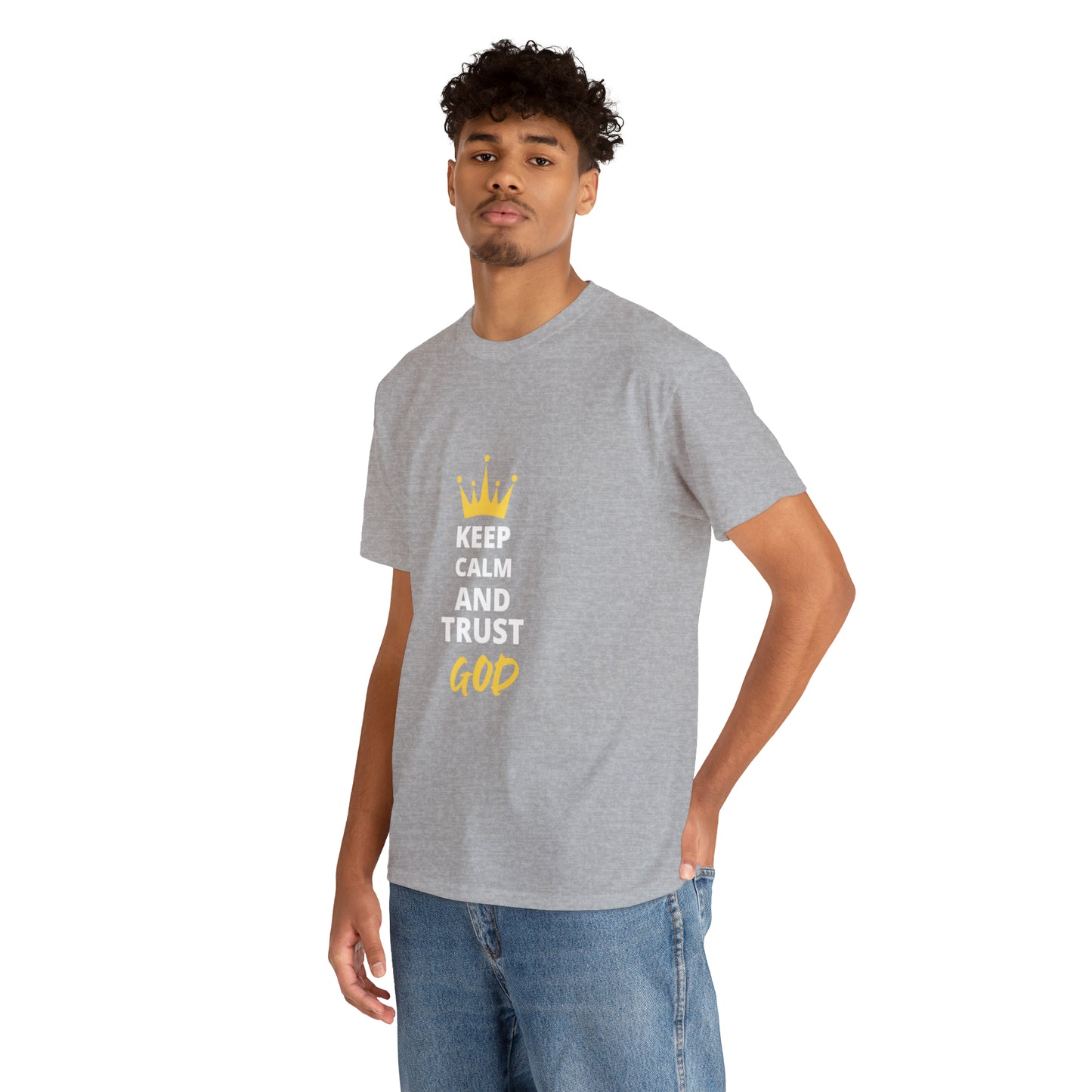 Keep Calm And Trust God Unisex Heavy Cotton Tee Printify