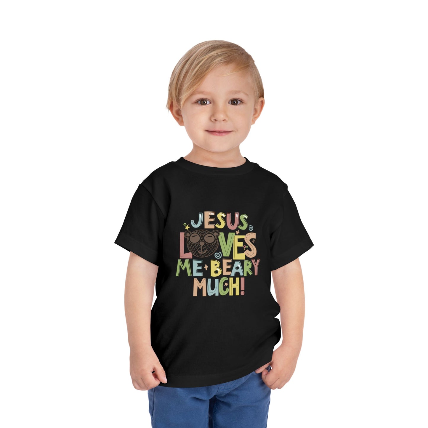 Jesus Loves Me Beary Much Christian Toddler T-Shirt