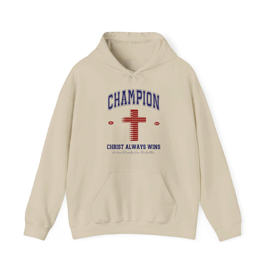 Champion Christ Always Wins Unisex Christian Pullover Hooded Sweatshirt