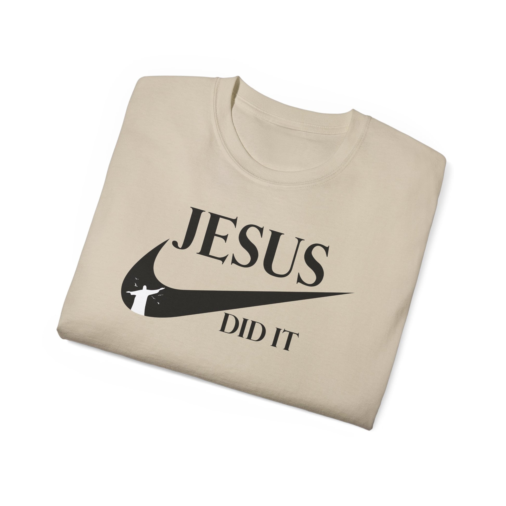 Jesus Did It (like Nike) Funny Unisex Christian Ultra Cotton Tee Printify