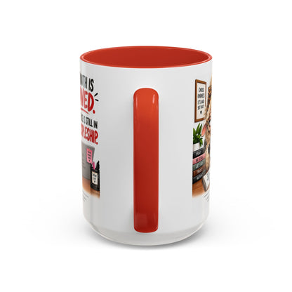 Saved & Sassy Sheep Coffee Mug — "My Mouth Is Saved, My Face Is Still In Discipleship" Accent Mug