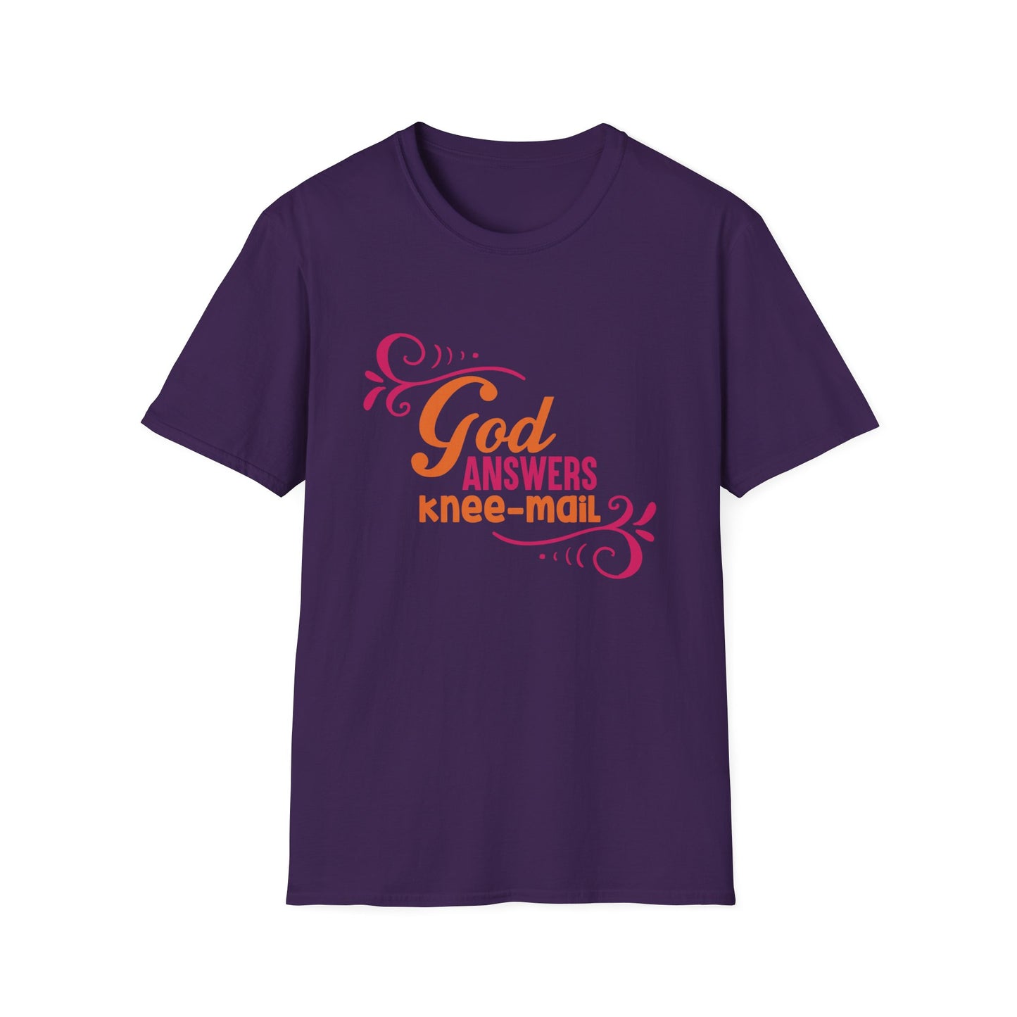 God Answers Knee Mail Funny Women's Christian T-shirt