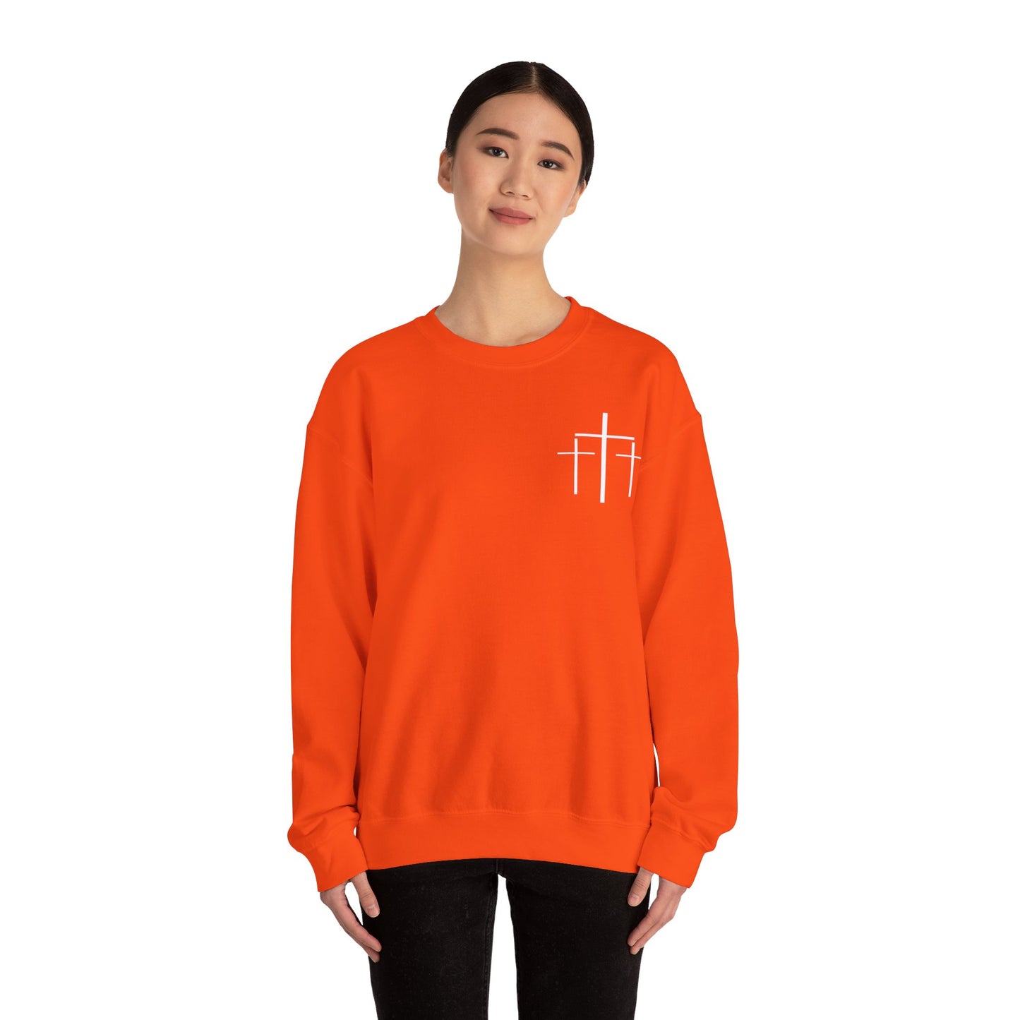 Faith Over Fear 3 Crosses  Unisex Heavy Blend™ Crewneck Christian Sweatshirt