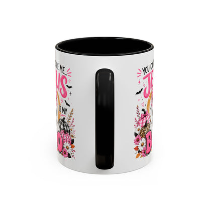 You Can’t Scare Me Jesus Is My Boo Coffee Mug — Halloween Christian Accent Mug