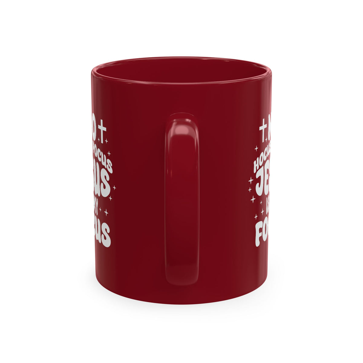 Halloween Mug - "No Hocus Pocus, Jesus Is My Focus" Christian Ceramic Coffee Cup