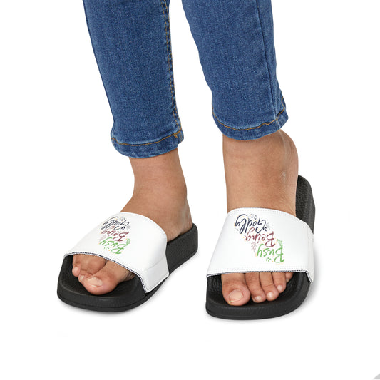 Busy Being Godly Youth PU Christian Slide Sandals Printify