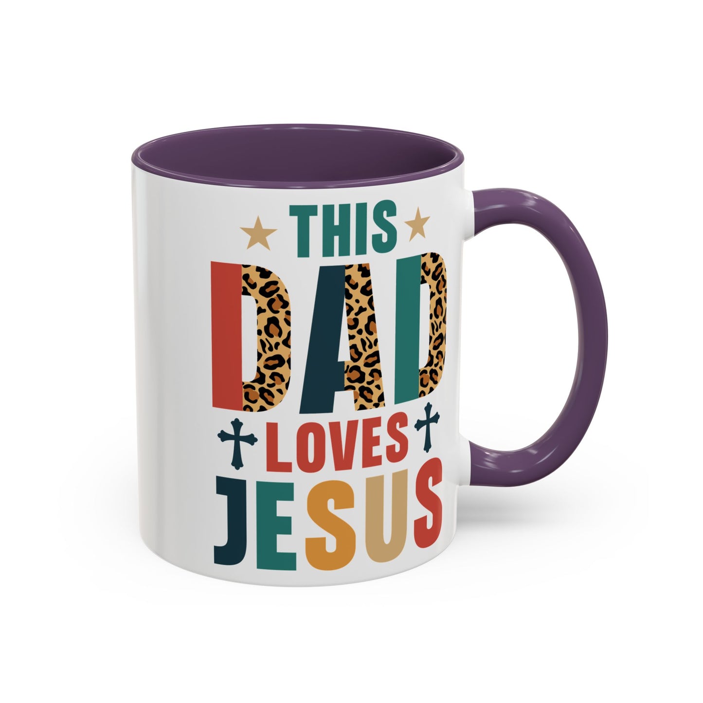 This Dad Loves Him Accent Coffee Mug - Perfect Gift for Father's Day and Christian Dads