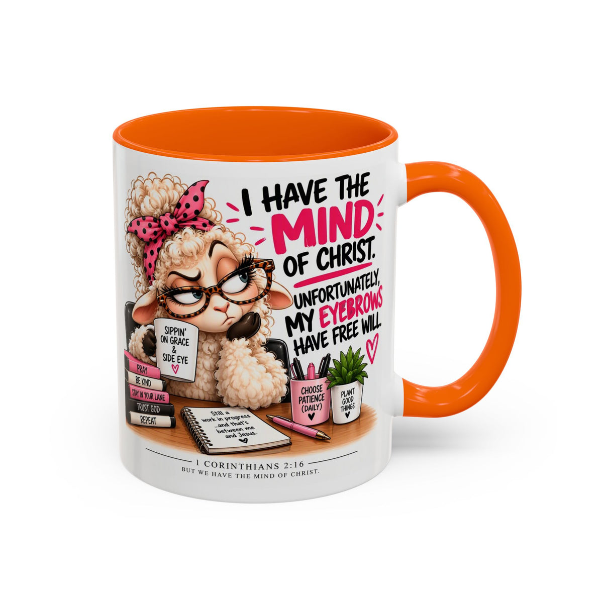 Christian Coffee Mug – "I Have the Mind of Christ" Funny Sheep Design (11/15 oz)