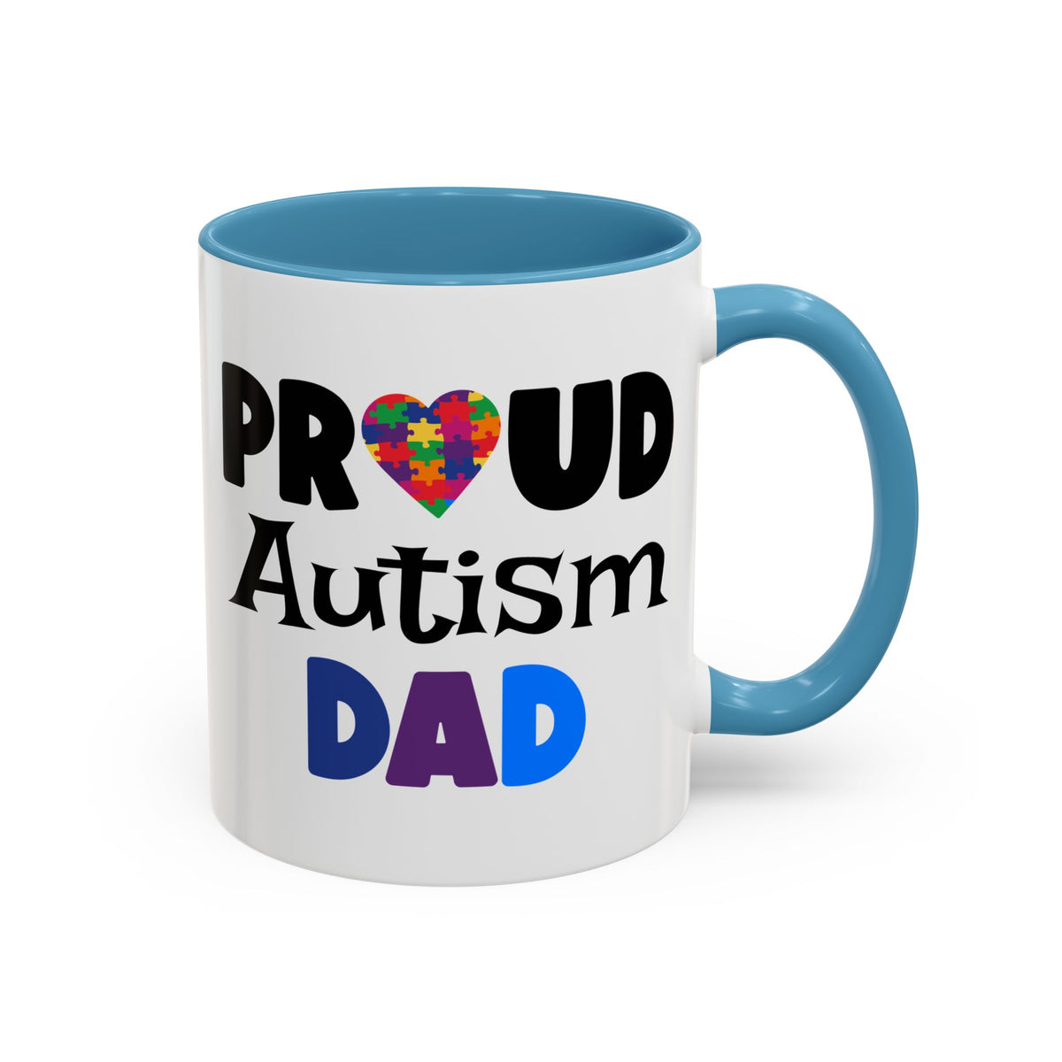 Proud Autism Dad Accent Coffee Mug - Perfect Gift for Fathers
