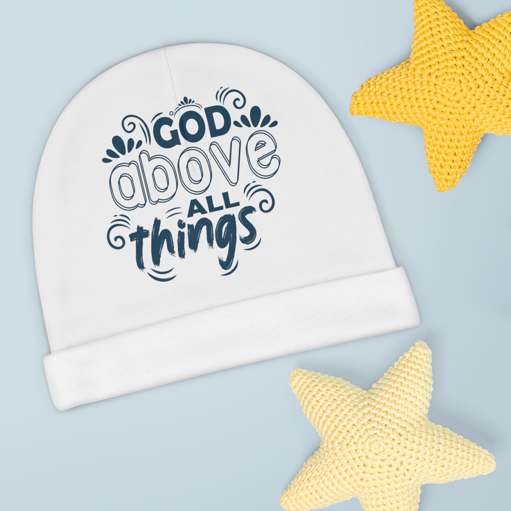God Above All Things Christian Baby Beanie (AOP) Printify