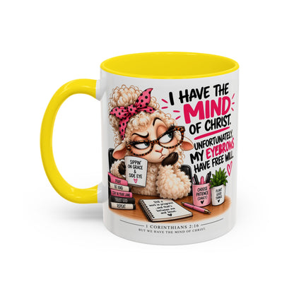 Christian Coffee Mug – "I Have the Mind of Christ" Funny Sheep Design (11/15 oz)