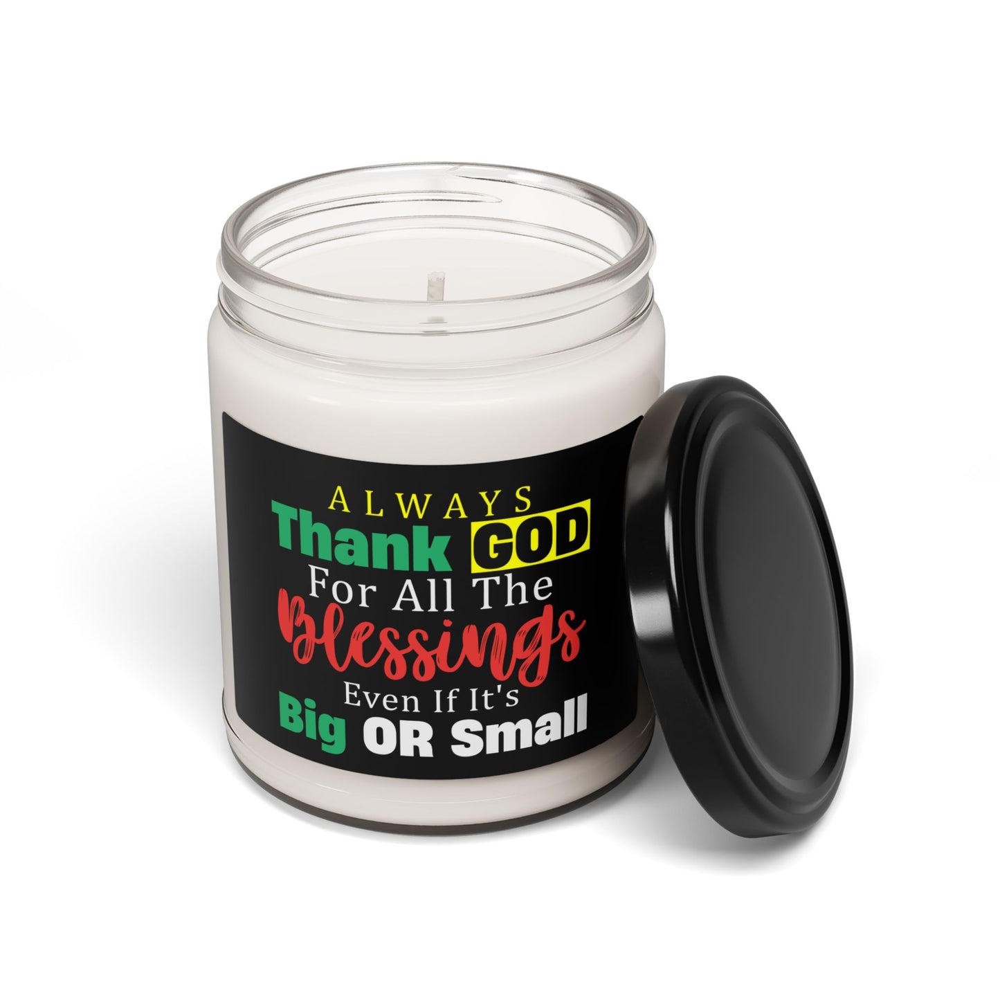 Gratitude Scented Soy Christian Candle - 'Thank Him For All The Blessings'