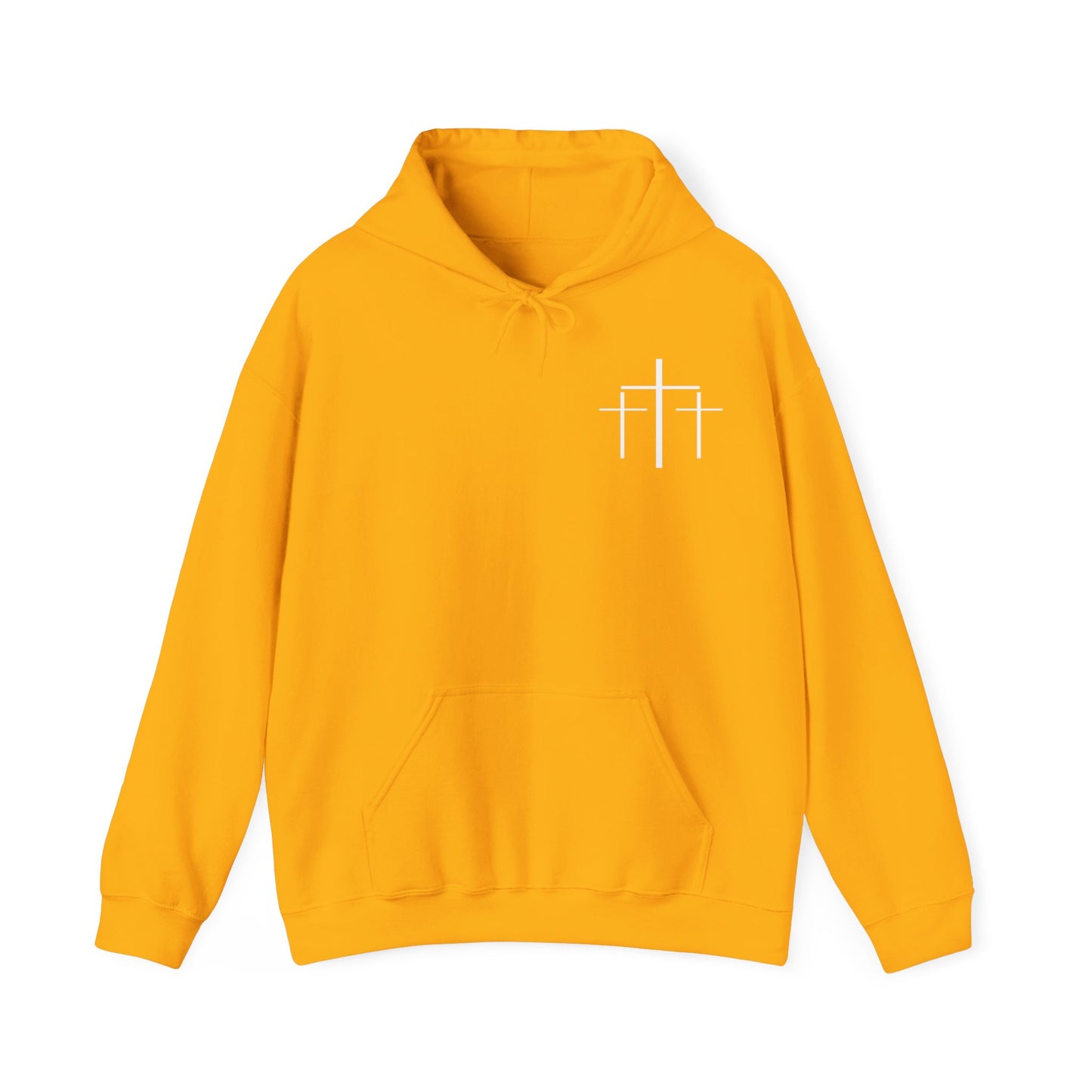 Faith Over Fear 3 Crosses  Unisex Christian Hooded Pullover Sweatshirt